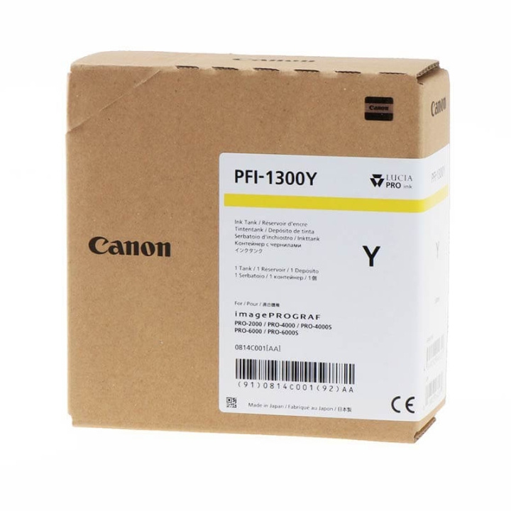 Canon Blæk 0814C001 PFI-1300 Gul i gruppen COMPUTERTILBEHØR / Printere og tilbehør / Blæk og toner / Blækpatroner / Canon hos TP E-commerce Nordic AB (C15916)