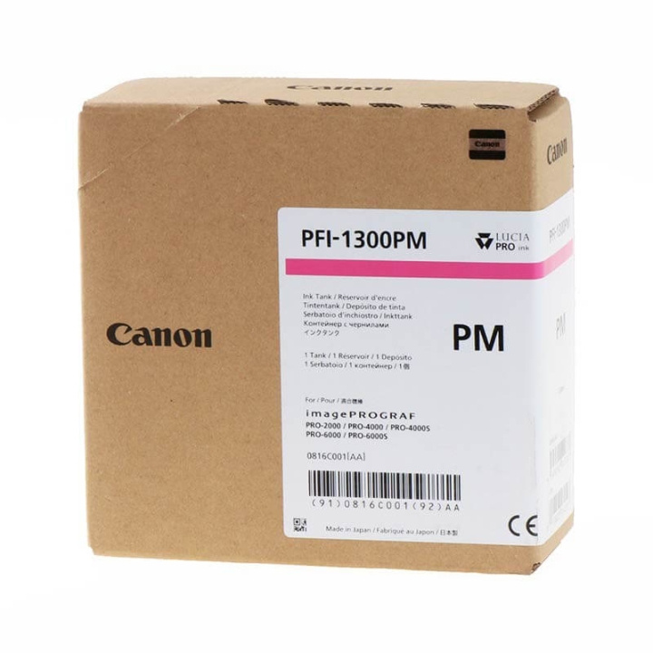 Canon Blæk 0816C001 PFI-1300 Foto Magenta i gruppen COMPUTERTILBEHØR / Printere og tilbehør / Blæk og toner / Blækpatroner / Canon hos TP E-commerce Nordic AB (C15918)