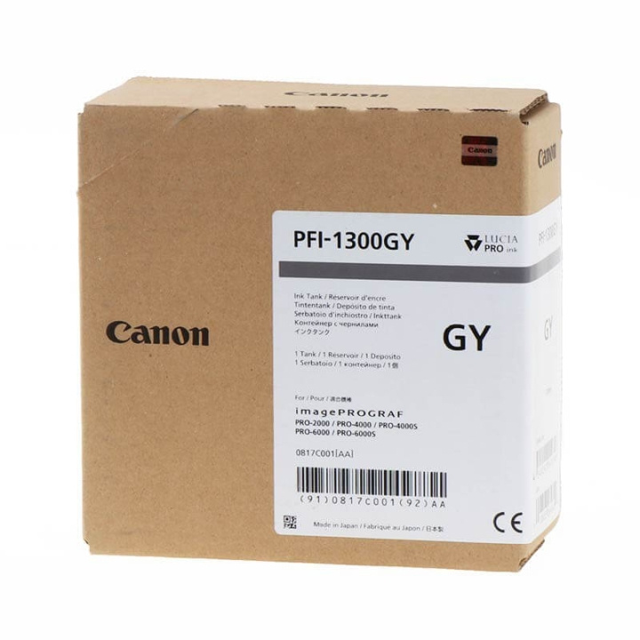 Canon Blæk 0817C001 PFI-1300 Grå i gruppen COMPUTERTILBEHØR / Printere og tilbehør / Blæk og toner / Blækpatroner / Canon hos TP E-commerce Nordic AB (C15919)