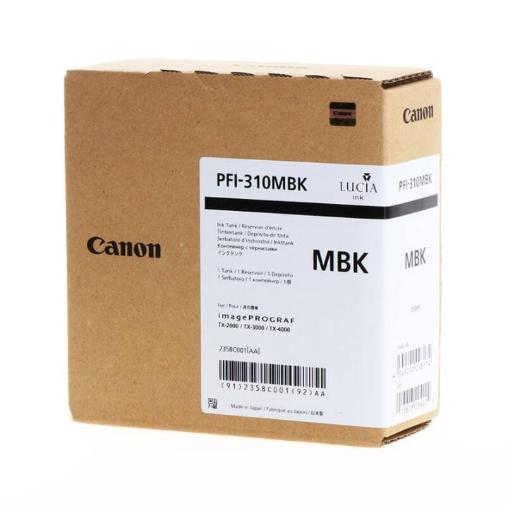 Canon Blæk 2358C001 PFI-310 Matsort i gruppen COMPUTERTILBEHØR / Printere og tilbehør / Blæk og toner / Blækpatroner / Canon hos TP E-commerce Nordic AB (C16019)