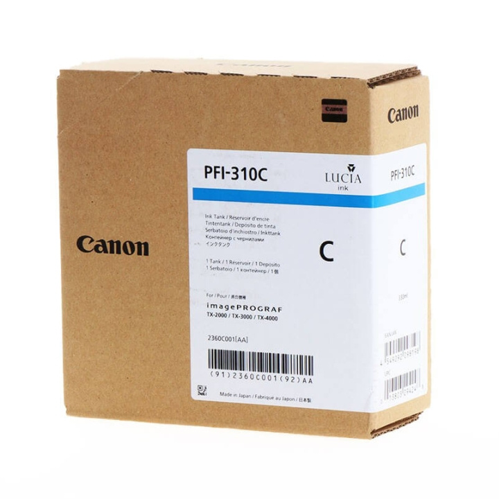 Canon Blæk 2360C001 PFI-310 Cyan i gruppen COMPUTERTILBEHØR / Printere og tilbehør / Blæk og toner / Blækpatroner / Canon hos TP E-commerce Nordic AB (C16021)