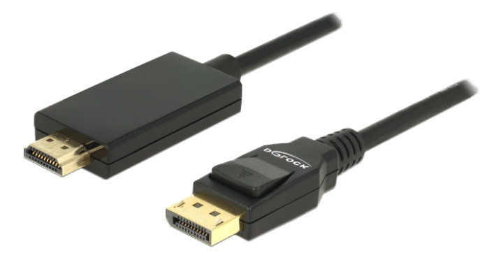 Cable Displayport 1.2 male > High Speed HDMI-A male passive 4K 1 m bla i gruppen COMPUTERTILBEHØR / Kabler og adaptere / DisplayPort / Kabler hos TP E-commerce Nordic AB (C17490)