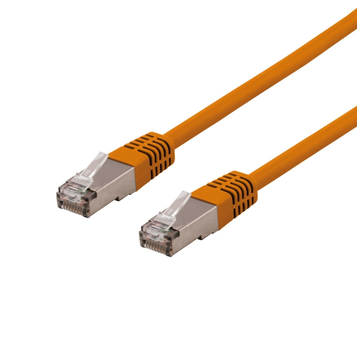 DELTACO S/FTP Cat6 patchkabel, LSZH, 0,5m, Orange i gruppen COMPUTERTILBEHØR / Kabler og adaptere / Netværkskabler / Cat6 hos TP E-commerce Nordic AB (C18008)