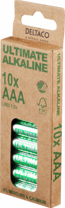 DELTACO Ultimate Alkaline AAA-batteri, 10-pack i gruppen HJEMMEELEKTRONIK / Batterier og opladere / Batterier / AAA hos TP E-commerce Nordic AB (C18276)