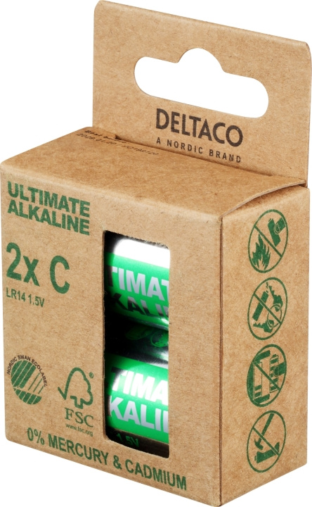 DELTACO Ultimate Alkaline C-batteri, 2-pack i gruppen HJEMMEELEKTRONIK / Batterier og opladere / Batterier / Andet hos TP E-commerce Nordic AB (C18279)