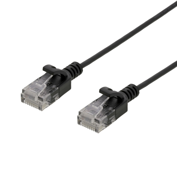 DELTACO Ultra Slim U/UTP Cat.6 patch cable, OD:2.6mm, 2m, Black i gruppen COMPUTERTILBEHØR / Kabler og adaptere / Netværkskabler / Cat6 hos TP E-commerce Nordic AB (C18316)