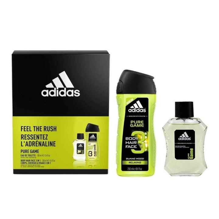 Giftset Adidas Pure Game Duo Edt 100 ml + Shower Gel 250 ml i gruppen SKØNHED & HELSE / Gaveæske / Gaveæske til ham hos TP E-commerce Nordic AB (C19946)