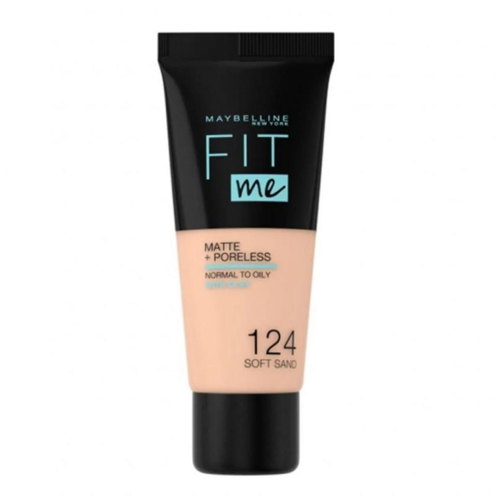 Maybelline Fit Me Matte + Poreless Foundation - 124 Soft Sand i gruppen SKØNHED & HELSE / Makeup / Makeup ansigt / Foundation hos TP E-commerce Nordic AB (C22854)