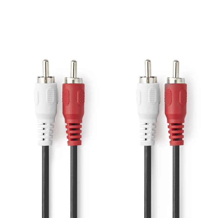 Nedis Stereo Audio kabel | 2x RCA Hanstik | 2x RCA Hanstik | Nikkelplateret | 1.00 m | Runde | Sort | Box i gruppen HJEMMEELEKTRONIK / Kabler og adaptere / RCA / Kabler hos TP E-commerce Nordic AB (C23776)