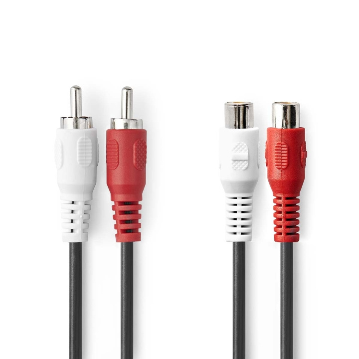 Nedis Stereo Audio kabel | 2x RCA Hanstik | 2x RCA Hun | Nikkelplateret | 2.00 m | Runde | Sort | Box i gruppen HJEMMEELEKTRONIK / Lyd & billede / Højttalere & tilbehør / Tilbehør hos TP E-commerce Nordic AB (C23782)