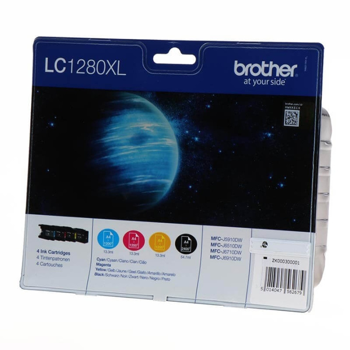 Brother Blæk Multipak LC1280XLVALBPDR LC-1280XL Sort Cyan Magenta Gul i gruppen COMPUTERTILBEHØR / Printere og tilbehør / Blæk og toner / Toner / Brother hos TP E-commerce Nordic AB (C26053)