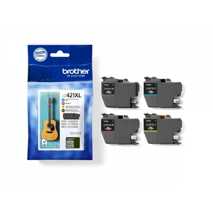 Brother Blæk Multipak LC421XLVAL LC-421XL Sort Cyan Magenta Gul i gruppen COMPUTERTILBEHØR / Printere og tilbehør / Blæk og toner / Toner / Brother hos TP E-commerce Nordic AB (C26154)