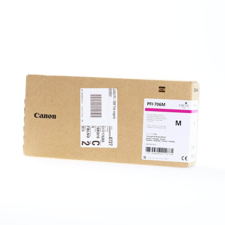 Canon Blæk 6683B001 PFI-706 Magenta i gruppen COMPUTERTILBEHØR / Printere og tilbehør / Blæk og toner / Toner / Canon hos TP E-commerce Nordic AB (C26363)