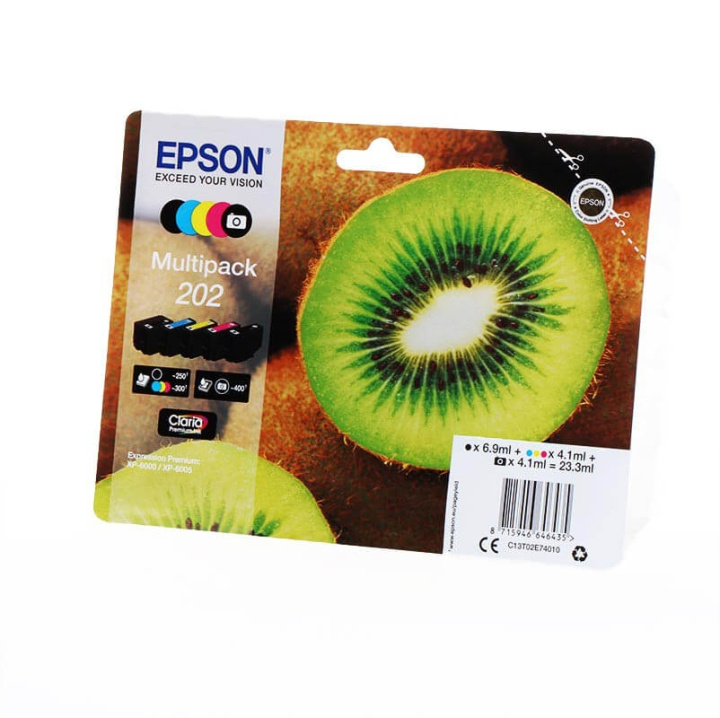 Epson Blæk Multipak C13T02E74010 202 BK/PBK/C/M/Y i gruppen COMPUTERTILBEHØR / Printere og tilbehør / Blæk og toner / Blækpatroner / Epson hos TP E-commerce Nordic AB (C26676)