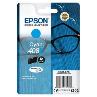 Epson Blæk C13T09K24010 408L Cyan, Glasses i gruppen COMPUTERTILBEHØR / Printere og tilbehør / Blæk og toner / Blækpatroner / Epson hos TP E-commerce Nordic AB (C26902)