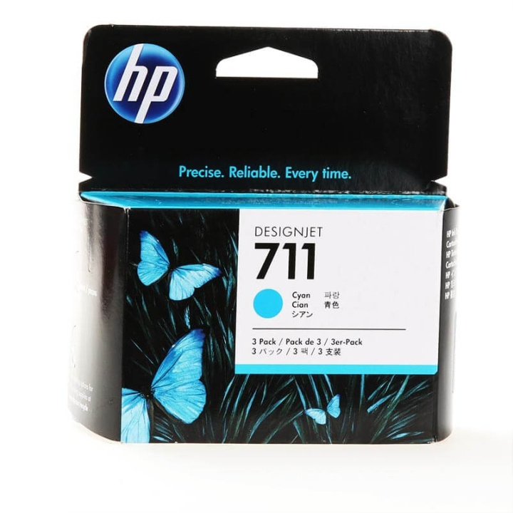 HP Blæk CZ134A 711 3-pak Cyan i gruppen COMPUTERTILBEHØR / Printere og tilbehør / Blæk og toner / Toner / HP hos TP E-commerce Nordic AB (C26973)