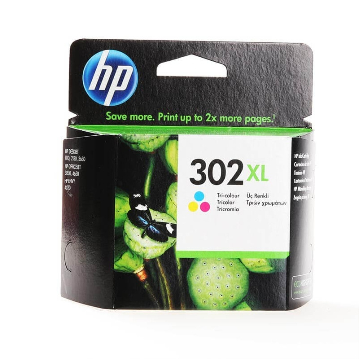 HP Blæk F6U67AE 302XL Tri-colour Cyan Magenta Gul i gruppen COMPUTERTILBEHØR / Printere og tilbehør / Blæk og toner / Toner / HP hos TP E-commerce Nordic AB (C26991)