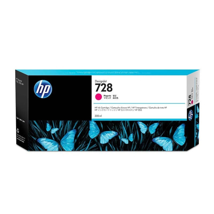 HP Blæk F9K16A 728 Høj Kapacitet Magenta i gruppen COMPUTERTILBEHØR / Printere og tilbehør / Blæk og toner / Toner / HP hos TP E-commerce Nordic AB (C27005)