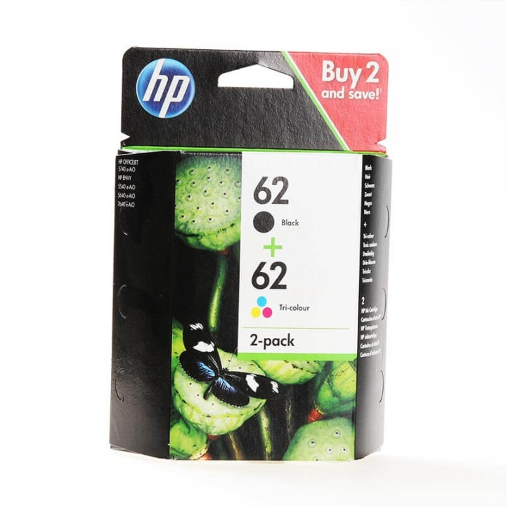 HP Blæk Multipak N9J71AE 62 Sort Cyan Magenta Gul i gruppen COMPUTERTILBEHØR / Printere og tilbehør / Blæk og toner / Toner / HP hos TP E-commerce Nordic AB (C27018)