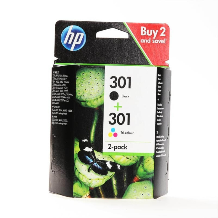 HP Blæk Multipak N9J72AE 301 Sort Cyan Magenta Gul i gruppen COMPUTERTILBEHØR / Printere og tilbehør / Blæk og toner / Toner / HP hos TP E-commerce Nordic AB (C27019)