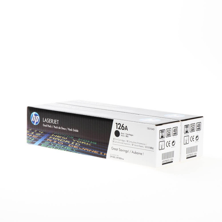 HP Toner CE310AD 126A 2-pak Sort i gruppen COMPUTERTILBEHØR / Printere og tilbehør / Blæk og toner / Toner / HP hos TP E-commerce Nordic AB (C27126)