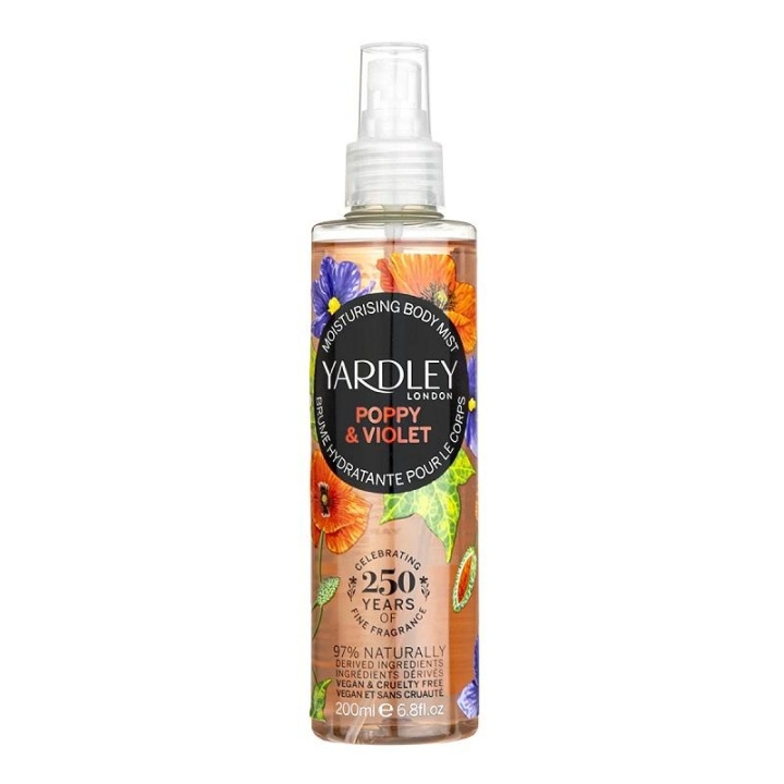 Yardley Body Mist Poppy & Violet 200ml i gruppen SKØNHED & HELSE / Hudpleje / Kropspleje / Bodymist hos TP E-commerce Nordic AB (C29214)