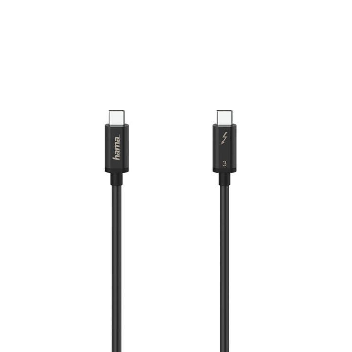 Hama Kabel USB-C Thunderbolt-3 40 Gbit/s Ultra-HD 5K 0.5m Sort i gruppen COMPUTERTILBEHØR / Kabler og adaptere / USB / USB-C hos TP E-commerce Nordic AB (C30976)