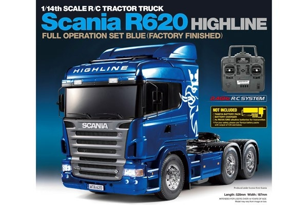 TAMIYA 1:14 R/C Full Option - Scania R620 Blue i gruppen LEGETØJ, BØRN & BABY / Radiostyrede / Radiostyrede biler hos TP E-commerce Nordic AB (C31526)