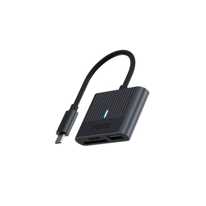 Rapoo Kortlæser USB-C UCR-3001 i gruppen HJEMMEELEKTRONIK / Lagringsmedier / Hukommelseskort / Adaptere hos TP E-commerce Nordic AB (C32277)