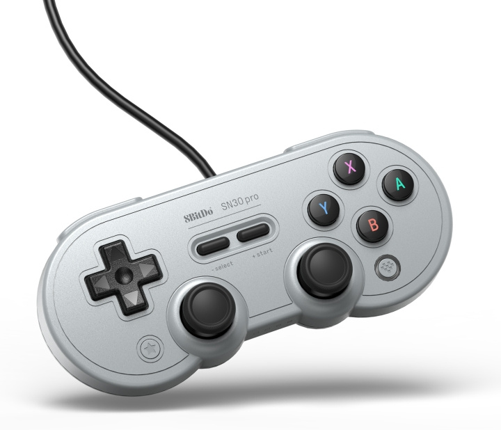 8BitDo SN30 Pro USB Game Controller, Grey, Switch / PC i gruppen HJEMMEELEKTRONIK / Spilkonsoller og tilbehør / Nintendo Switch / Tilbehør hos TP E-commerce Nordic AB (C33315)