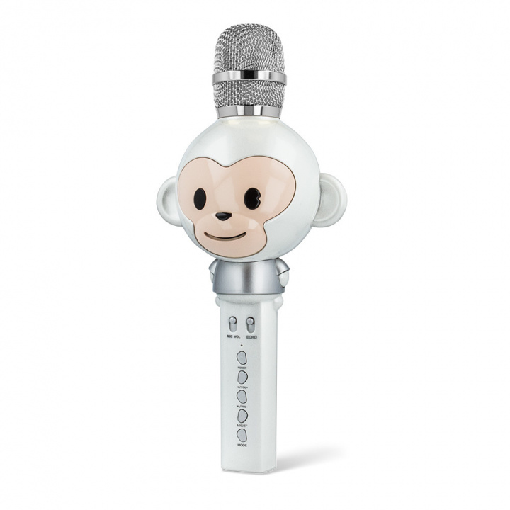 Maxlife Animal MX-100 - Bluetooth Karaoke-mikrofon med inbyggd högtalare, Vit i gruppen HJEMMEELEKTRONIK / Lyd & billede / Håndholdte mikrofoner hos TP E-commerce Nordic AB (C33685)