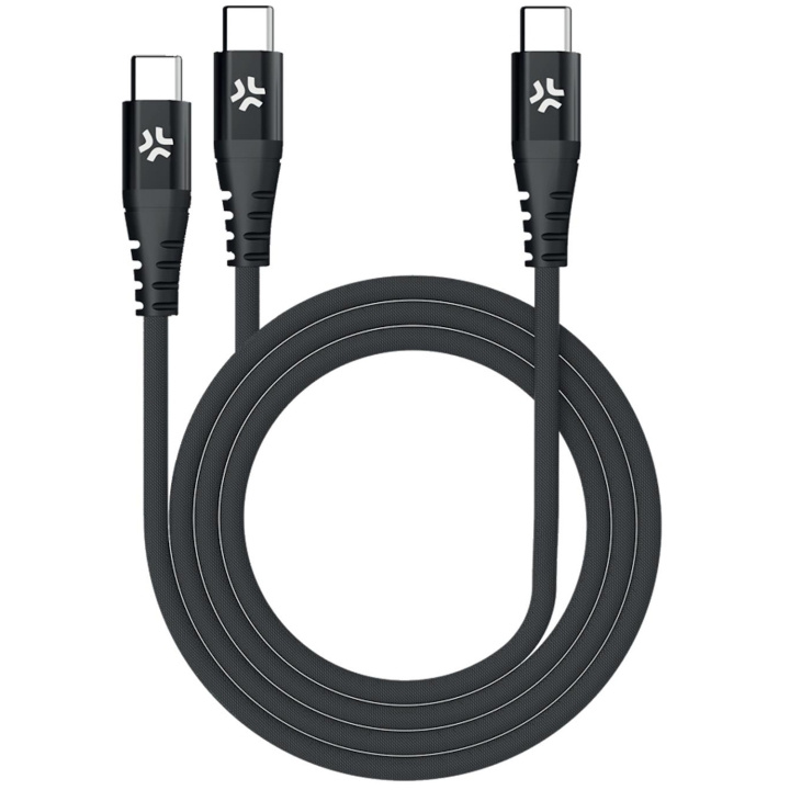 Celly USB-C - 2x USB-C-kabel 100W PD 1,3m Svart i gruppen SMARTPHONES & TABLETS / Opladere og kabler / Kabler / Kabler Type C hos TP E-commerce Nordic AB (C33769)