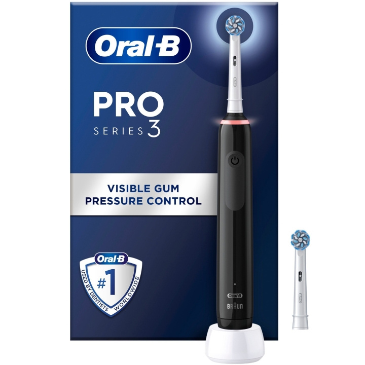 Oral B Eltandborste Pro3 Black + Extra Refill i gruppen SKØNHED & HELSE / Oral pleje / Elektriske tandbørster hos TP E-commerce Nordic AB (C33853)