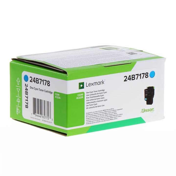 Lexmark Toner 24B7178 Cyan, Return i gruppen COMPUTERTILBEHØR / Printere og tilbehør / Blæk og toner / Toner / Lexmark hos TP E-commerce Nordic AB (C36648)