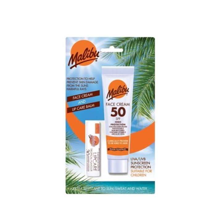 Malibu Face Sun Lotion 50 40ml and Lip Balm i gruppen SKØNHED & HELSE / Hudpleje / Tanning / Solbeskyttelse hos TP E-commerce Nordic AB (C37742)