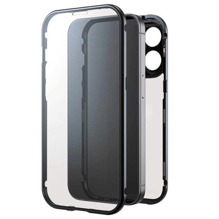 BLACK ROCK Cover 360° Glas Transp/Sort - iPhone 15 Pro i gruppen SMARTPHONES & TABLETS / Mobil Beskyttelse / Apple / iPhone 15 hos TP E-commerce Nordic AB (C38444)