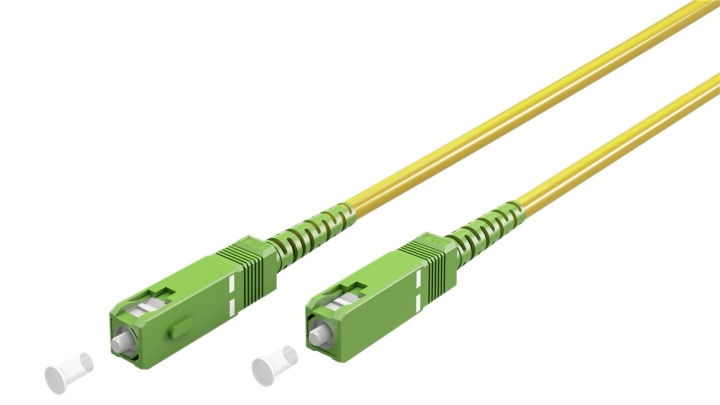 Goobay Lyslederkabel (FTTH), Singlemode (OS2) Yellow, gul (Simplex), 1 m fiberoptisk kabel, stik SC-APC (8°) > stik SC-APC (8°), halogenfri kabelkappe (LSZH) i gruppen COMPUTERTILBEHØR / Kabler og adaptere / Netværkskabler / Fiberkabling hos TP E-commerce Nordic AB (C39113)