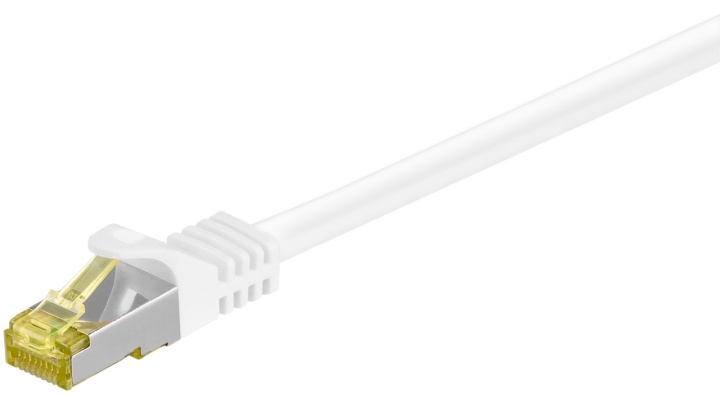 Goobay RJ45 netværkskabel S/FTP (PiMF), 500 MHz, med CAT 7 råkabel, hvid, 0,25 m LSZH halogenfri kabelkappe, kobber, RJ45-hanstik (CAT 6A) i gruppen COMPUTERTILBEHØR / Kabler og adaptere / Netværkskabler / Cat7 hos TP E-commerce Nordic AB (C39429)