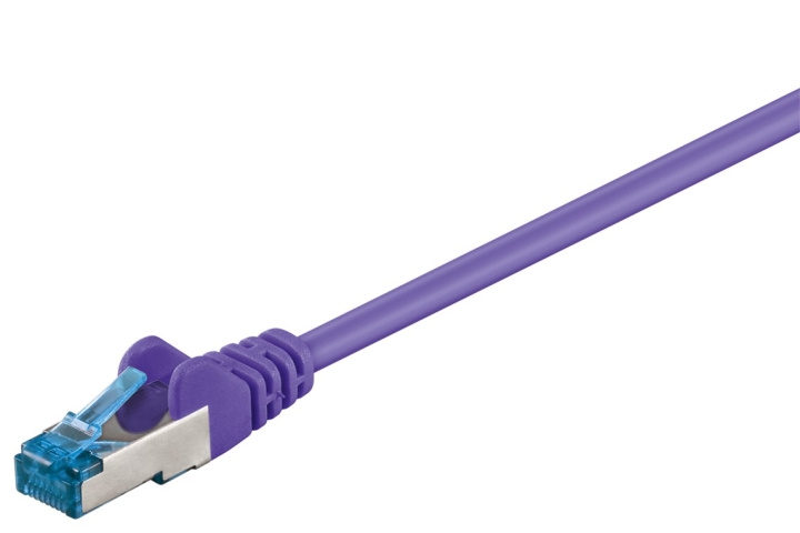 Goobay Netværkskabel CAT 6A, S/FTP (PiMF), violet, 0,5 m kobberleder (CU), halogenfri kabelkappe (LSZH) i gruppen COMPUTERTILBEHØR / Kabler og adaptere / Netværkskabler / Cat6 hos TP E-commerce Nordic AB (C39691)