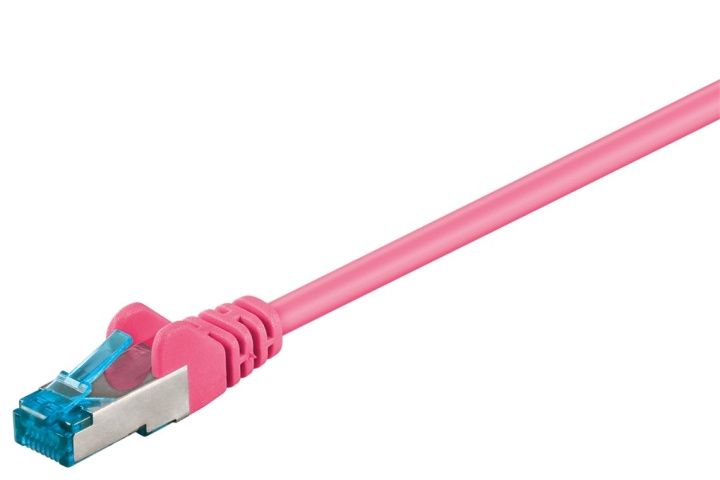 Goobay Netværkskabel CAT 6A, S/FTP (PiMF), magenta, 10 m kobberleder (CU), halogenfri kabelkappe (LSZH) i gruppen COMPUTERTILBEHØR / Kabler og adaptere / Netværkskabler / Cat6 hos TP E-commerce Nordic AB (C39707)