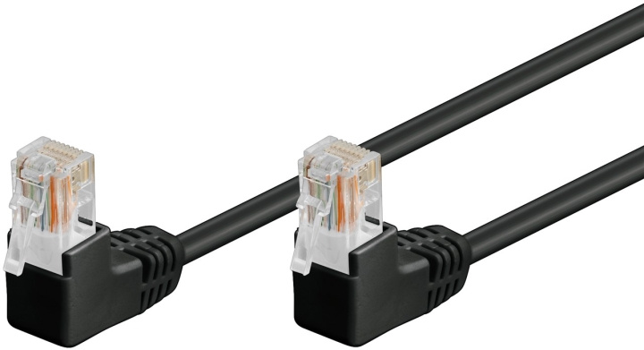 Goobay Netværkskabel CAT 5e vinklet 2x 90°, U/UTP, sort, 5 m kobberbeklædt aluminiumleder (CCA), 2x RJ45-stik 90 ° (8P8C) i gruppen COMPUTERTILBEHØR / Kabler og adaptere / Netværkskabler / Cat5e hos TP E-commerce Nordic AB (C40020)