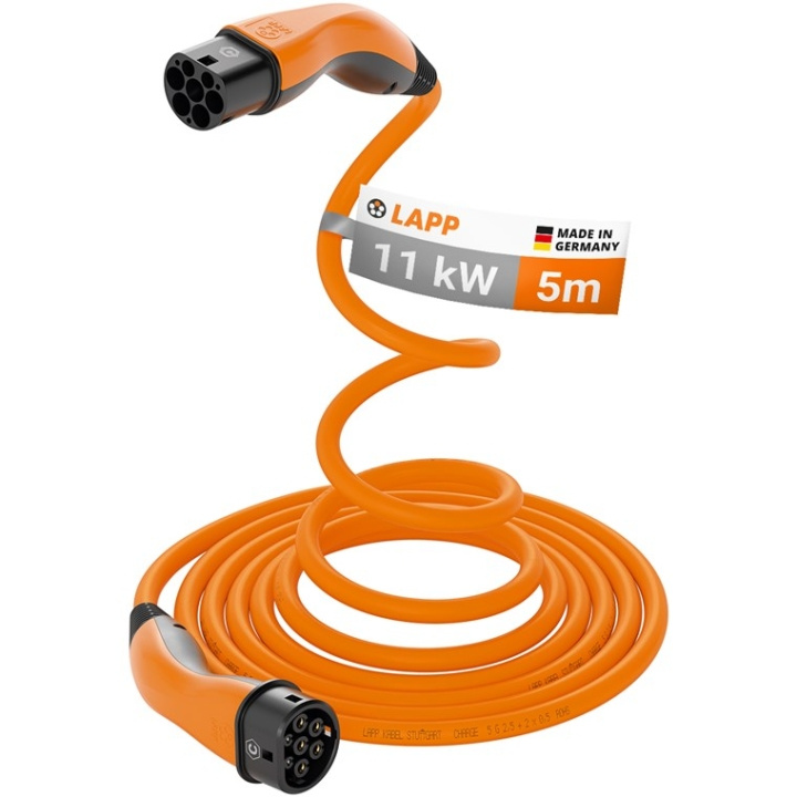 LAPP MOBILITY HELIX Type 2 opladningskabel, op til 11 kW, 5 m, orange (5555935013) 20 A, 3-faset, til opladning af hybrid- og elbiler med Type 2-tilslutning i gruppen BIL / Ladekabler og ladebokse til elbil hos TP E-commerce Nordic AB (C40203)