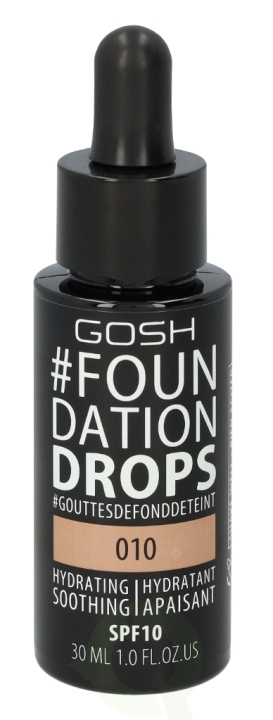 Gosh Foundation Drops SPF10 30 ml Tan 010 i gruppen SKØNHED & HELSE / Makeup / Makeup ansigt / Foundation hos TP E-commerce Nordic AB (C41485)