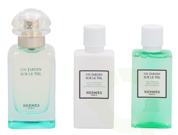 Hermes Un Jardin Sur Le Nil Giftset 130 ml Edt Spray 50ml/Body Lotion 40ml/Shower Gel 40ml i gruppen SKØNHED & HELSE / Gaveæske / Gaveæske til hende hos TP E-commerce Nordic AB (C42483)