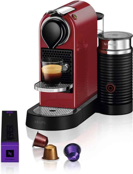 Krups Nespresso Citiz & Milk Kapselmaskin, Röd i gruppen HJEM, HUS & HAVE / Husholdningsapparater / Kaffe og espresso / Kaffemaskiner hos TP E-commerce Nordic AB (C44480)