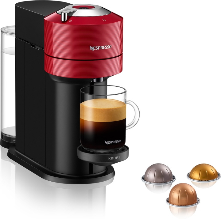 Krups Nespresso Vertuo Next Kapselmaskin, Röd/Svart i gruppen HJEM, HUS & HAVE / Husholdningsapparater / Kaffe og espresso / Kaffemaskiner hos TP E-commerce Nordic AB (C44510)