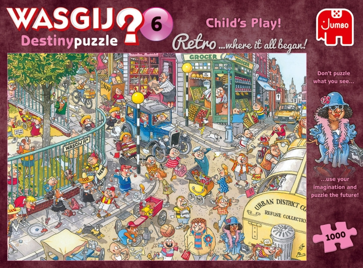 Wasgij Retro Destiny 6 Child\'s Play Mystery Puzzle 1000 bitar i gruppen LEGETØJ, BØRN & BABY / Legetøj / Puslespil hos TP E-commerce Nordic AB (C46863)