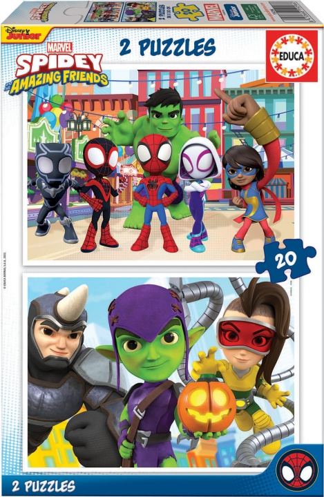 Educa Spidey & His Amazing Friends-pussel, 2x20 bitar i gruppen LEGETØJ, BØRN & BABY / Legetøj / Puslespil hos TP E-commerce Nordic AB (C46900)