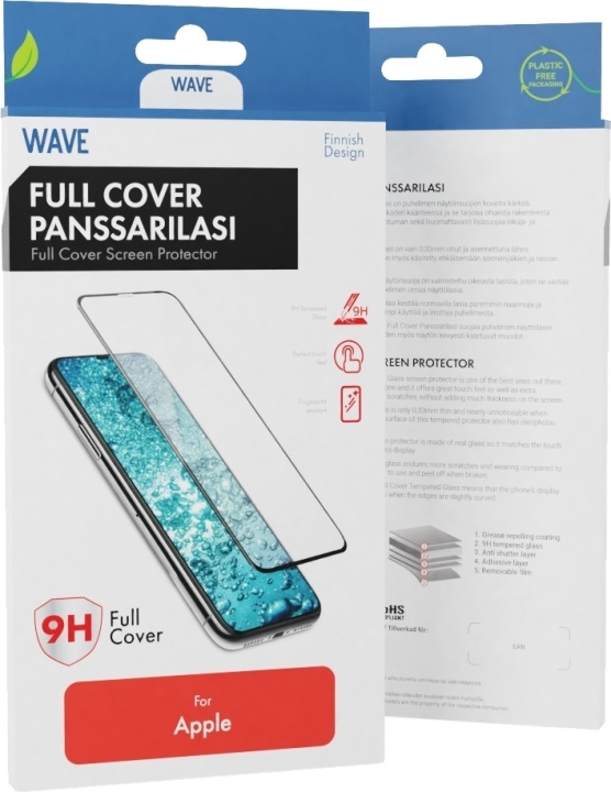 Wave Full Cover -skärmskydd, iPhone 15, svart ram i gruppen SMARTPHONES & TABLETS / Mobil Beskyttelse / Apple / iPhone 15 hos TP E-commerce Nordic AB (C48041)