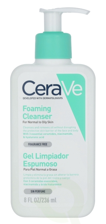 Cerave Foaming Cleanser w/Pump 236 ml For Normal To Oily Skin i gruppen SKØNHED & HELSE / Hudpleje / Ansigt / Rengøring hos TP E-commerce Nordic AB (C49619)